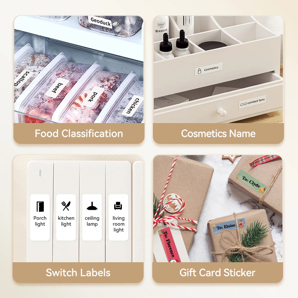 Niimbot D110/D11/H1S Mini Thermal Label Printer Portable Paper Maker Wireless Sticker Machine Inkless Labeller for Office Home