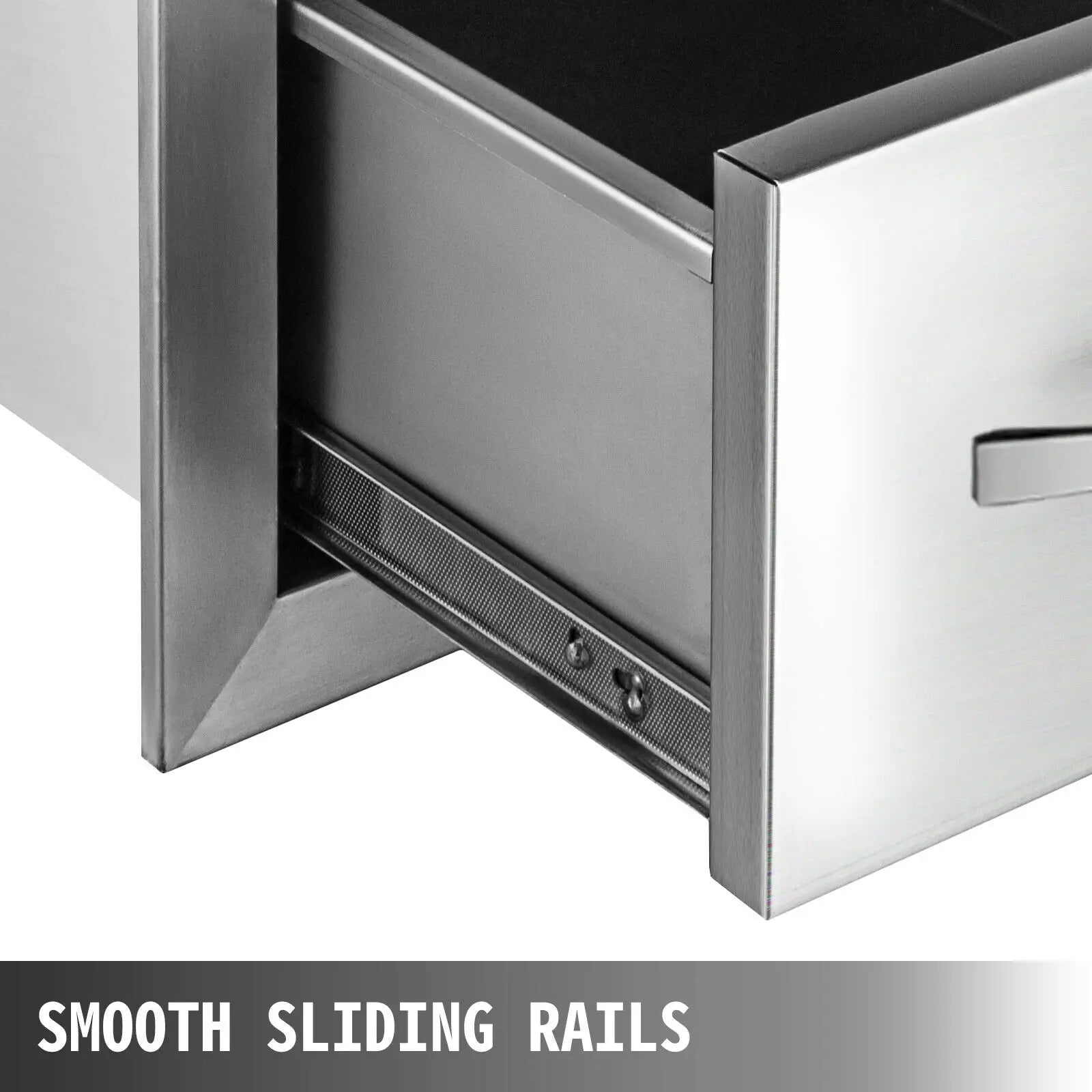 SucceBuy Stainless Steel Outdoor Kitchen Drawers W/ Handle Large Storage BBQ Island Great for Any Weather Condition