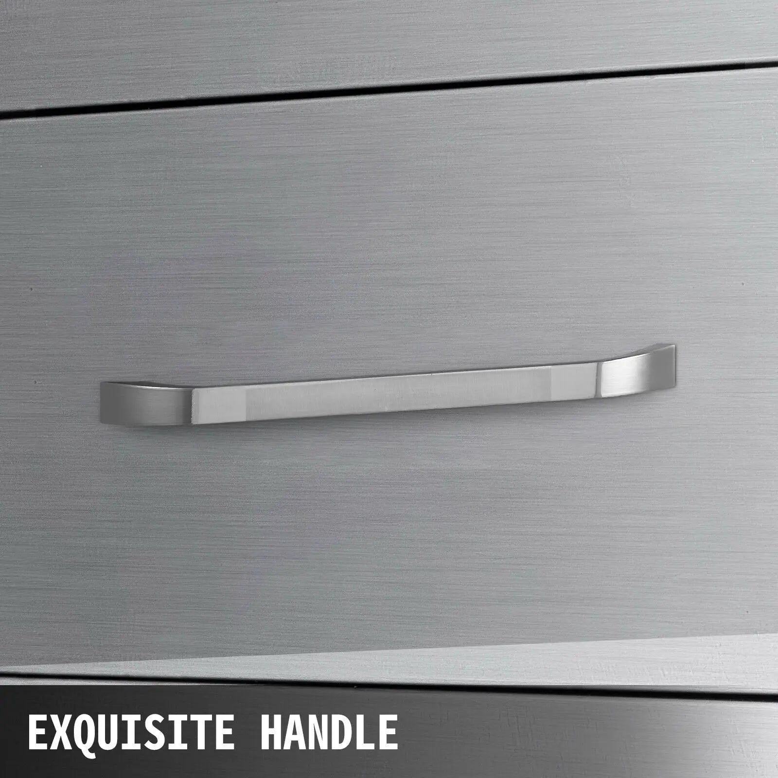 SucceBuy Stainless Steel Outdoor Kitchen Drawers W/ Handle Large Storage BBQ Island Great for Any Weather Condition