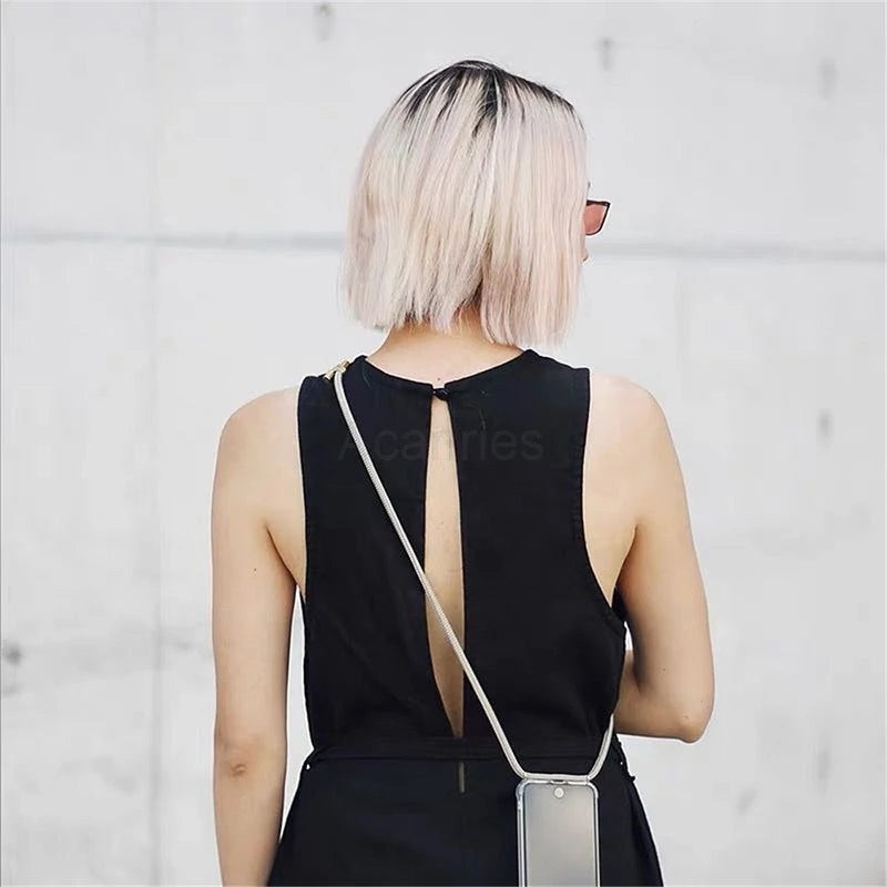 Fashion Crossbody Strap Lanyard Cord Phone Case On For Xiaomi Poco F3 X3 Nfc Pro M3 Necklace Silicone Soft Tpu Clear Back Cover