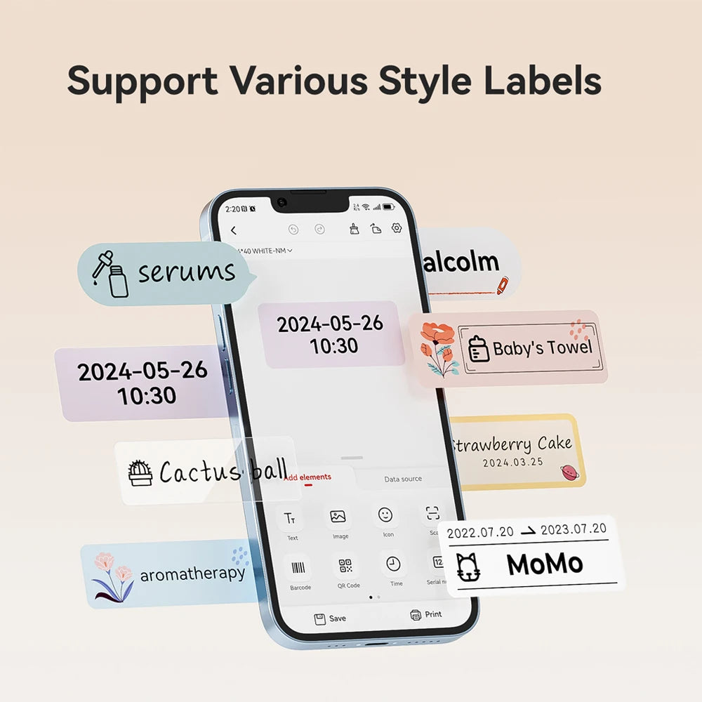 Niimbot D110/D11/H1S Mini Thermal Label Printer Portable Paper Maker Wireless Sticker Machine Inkless Labeller for Office Home