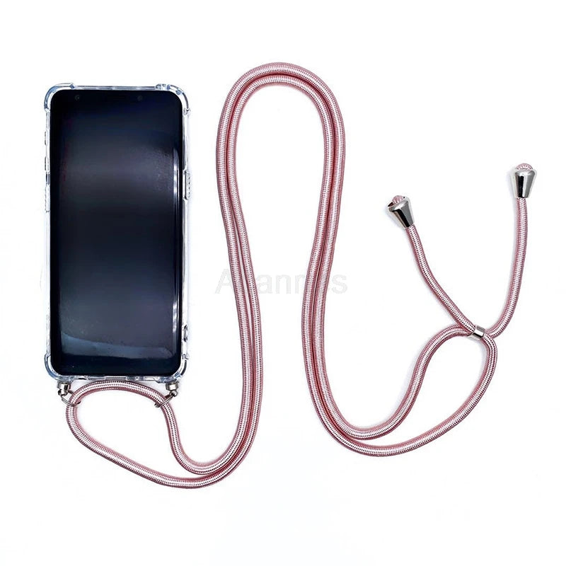 Fashion Crossbody Strap Lanyard Cord Phone Case On For Xiaomi Poco F3 X3 Nfc Pro M3 Necklace Silicone Soft Tpu Clear Back Cover