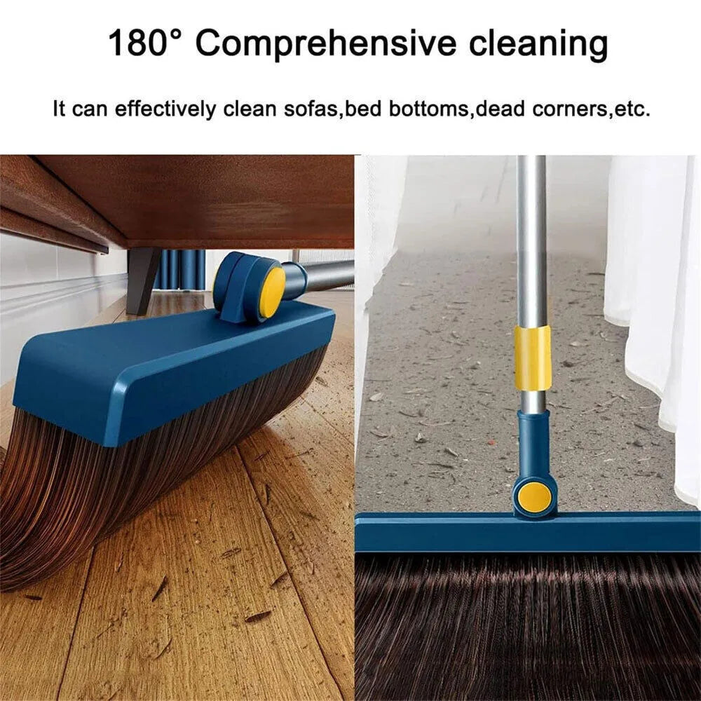Brush Shovel Broom And Dustpan Combination Set Household Cleaning Tools Non-Stick Hair Dry Wet Dual-Use Broom Folding Set