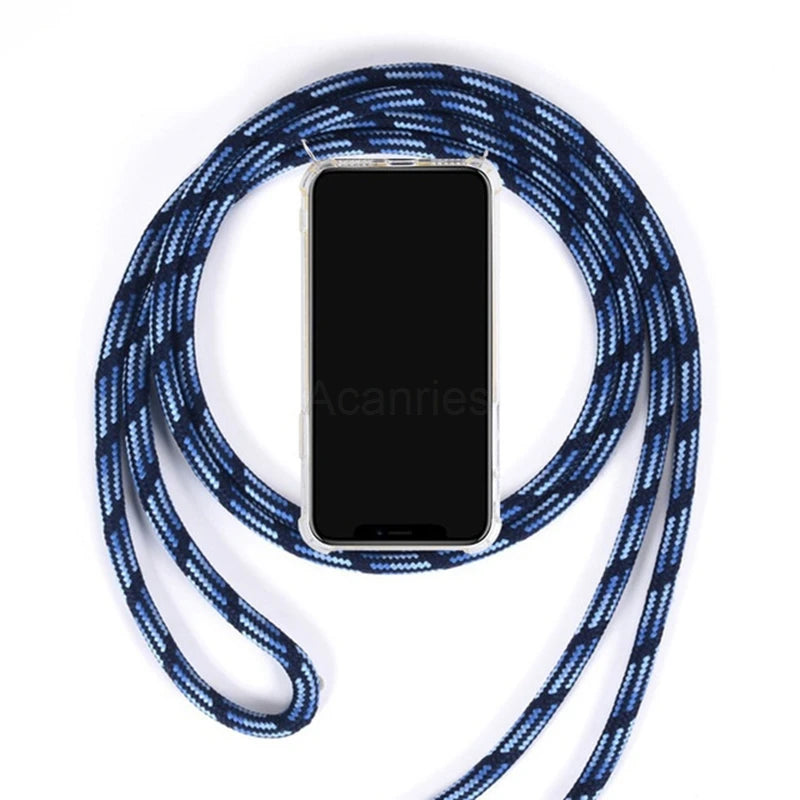 Fashion Crossbody Strap Lanyard Cord Phone Case On For Xiaomi Poco F3 X3 Nfc Pro M3 Necklace Silicone Soft Tpu Clear Back Cover