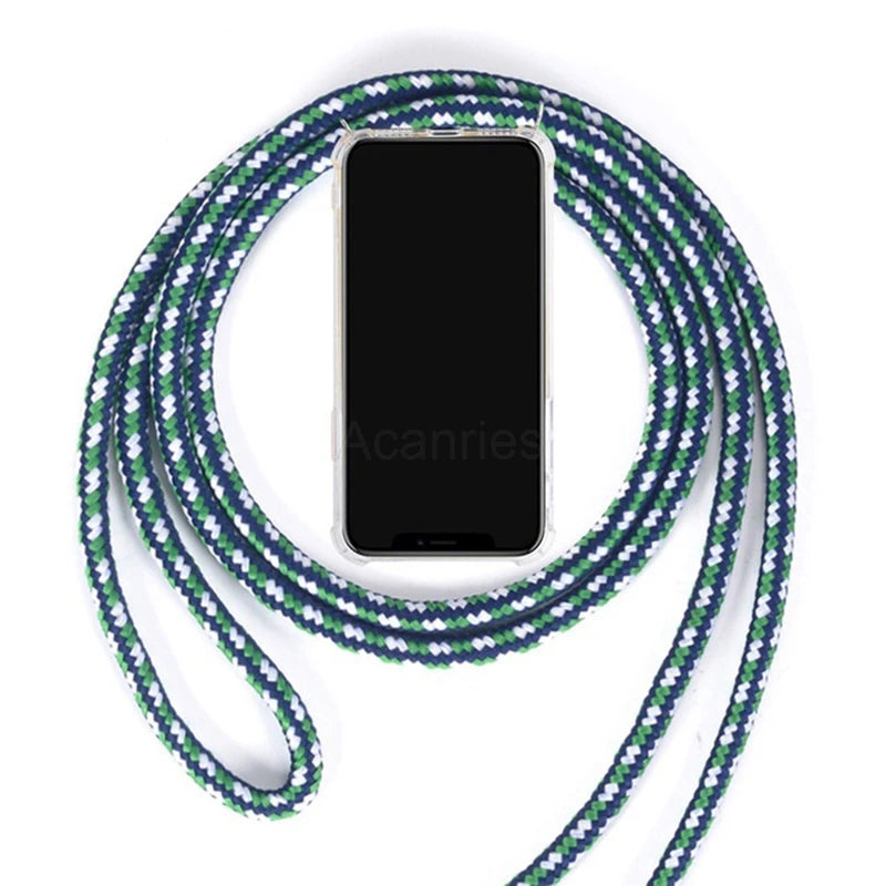 Fashion Crossbody Strap Lanyard Cord Phone Case On For Xiaomi Poco F3 X3 Nfc Pro M3 Necklace Silicone Soft Tpu Clear Back Cover
