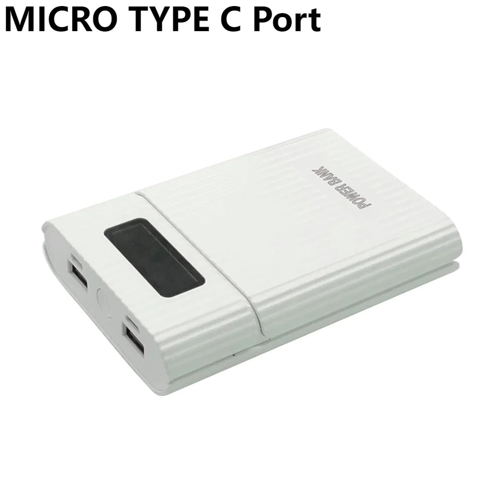 4x18650 Battery Holder DIY Digital Display Fast Charging Mobile Power Bank with LED Flashlight 18650 Battery Charger Storage Box