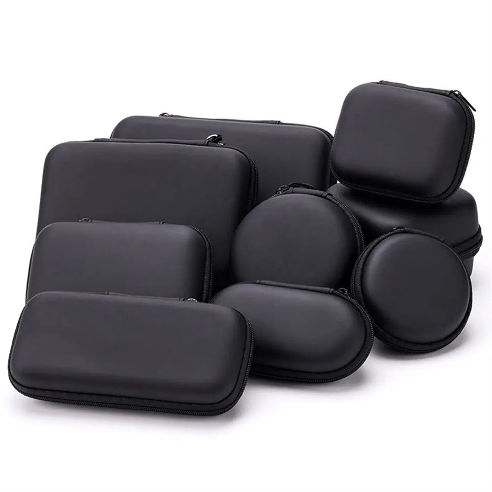 EVA Mobile Phone Charger Zipper Bag Protection Case Hard Disk Data Cable Headphone Storage Pocket Pouch Electronic Accessories