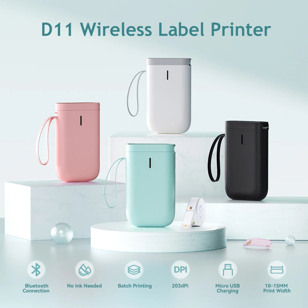 Niimbot D110/D11/H1S Mini Thermal Label Printer Portable Paper Maker Wireless Sticker Machine Inkless Labeller for Office Home