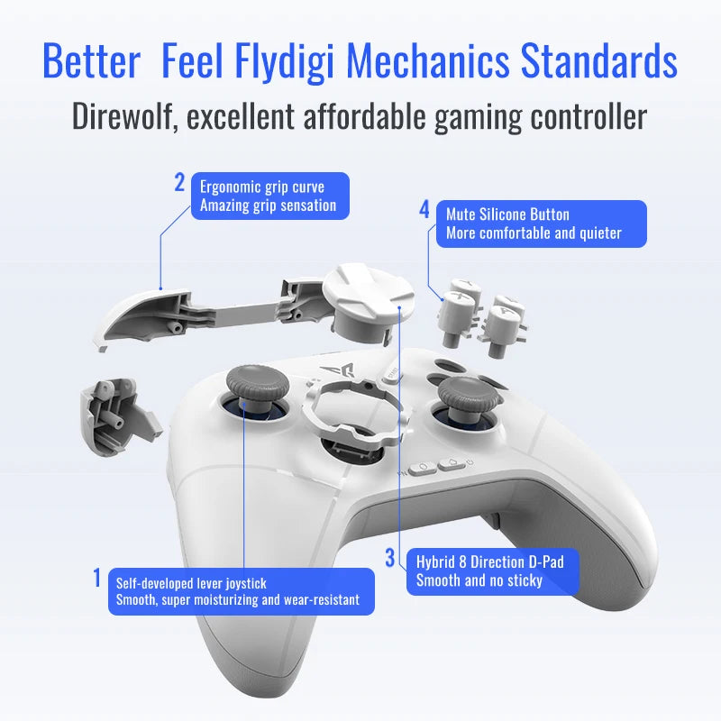 Flydigi Direwolf 3 Wireless Gaming Controller 1000Hz Self-develped lever joystick for PC NINTENDO SWITCH Android iOS Phone