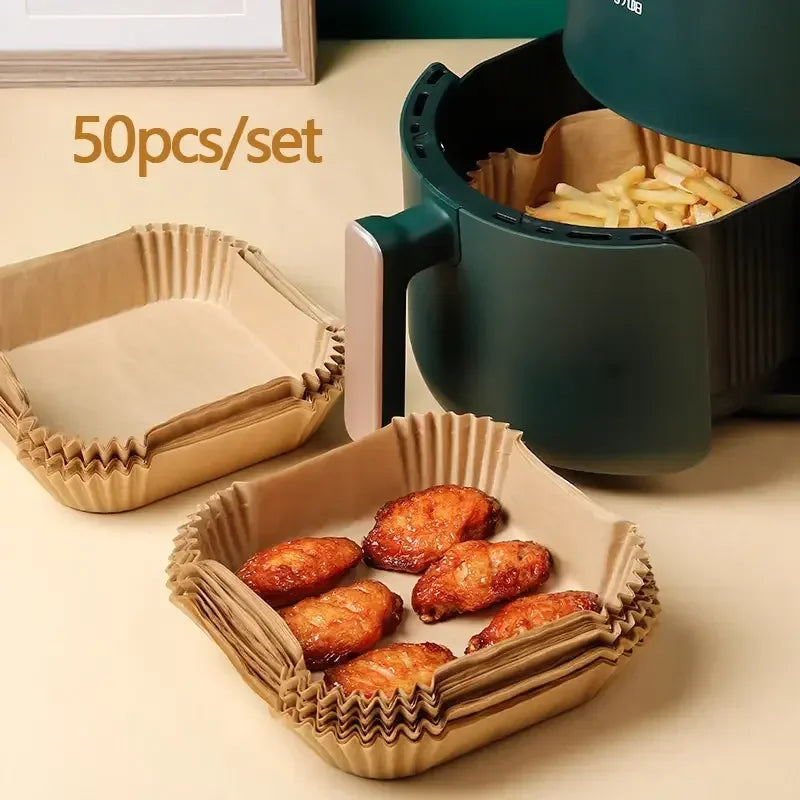 50pcs/100pcs Air Fryer Paper Cup Cake Mold Special Paper for Air Fryer Baking Oil-proof Oil-absorbing Paper for Household