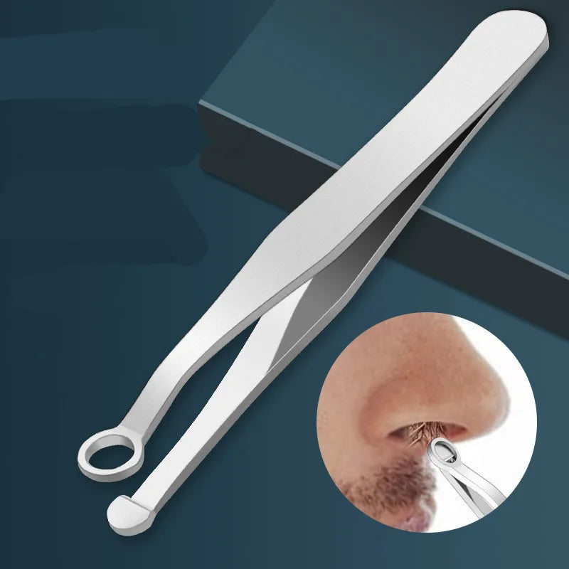 Universal Nose Hair Trimming Tweezers Stainless Steel Eyebrow Nose Hair Cut Manicure Facial Trimming Makeup Scissors Trimmer