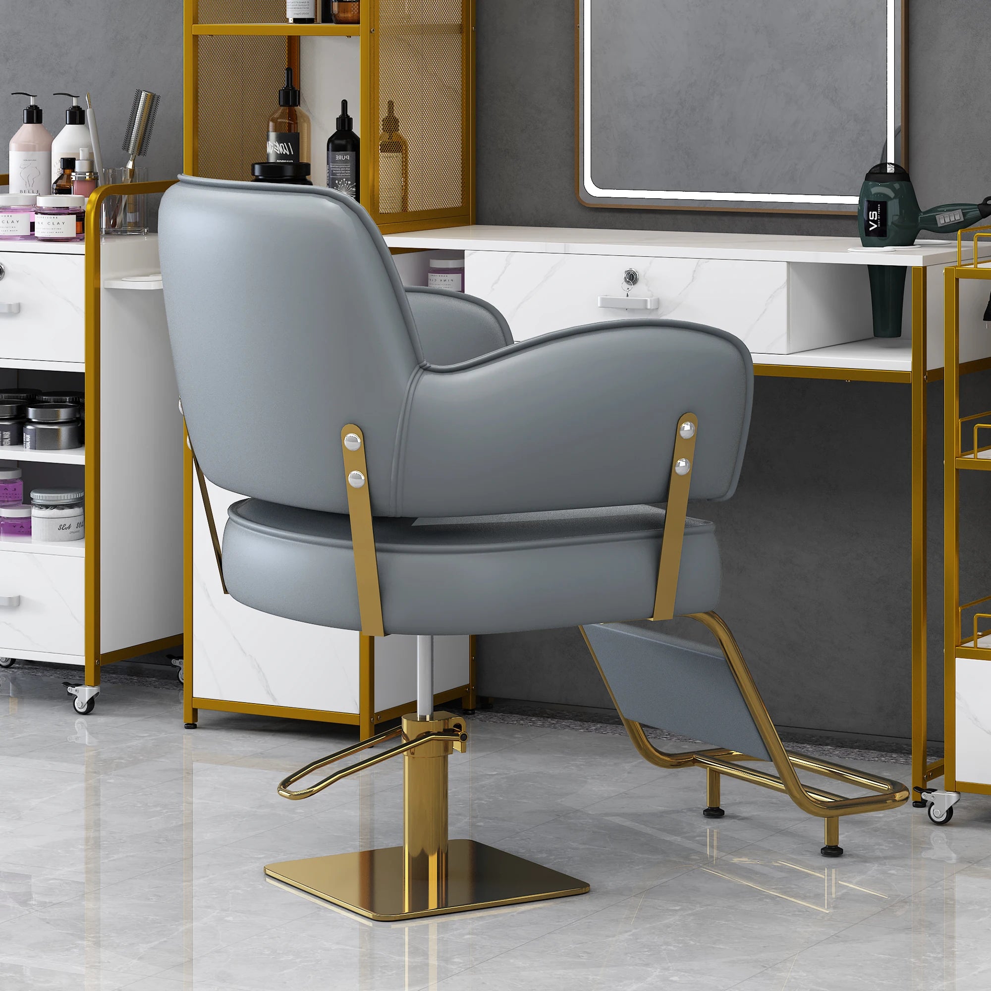 Elegant Barber Chair Salon Chair for Hair Stylis Heavy Duty Hydraulic Pump Adjustable Barber Chair Beauty Salon Spa Equipment