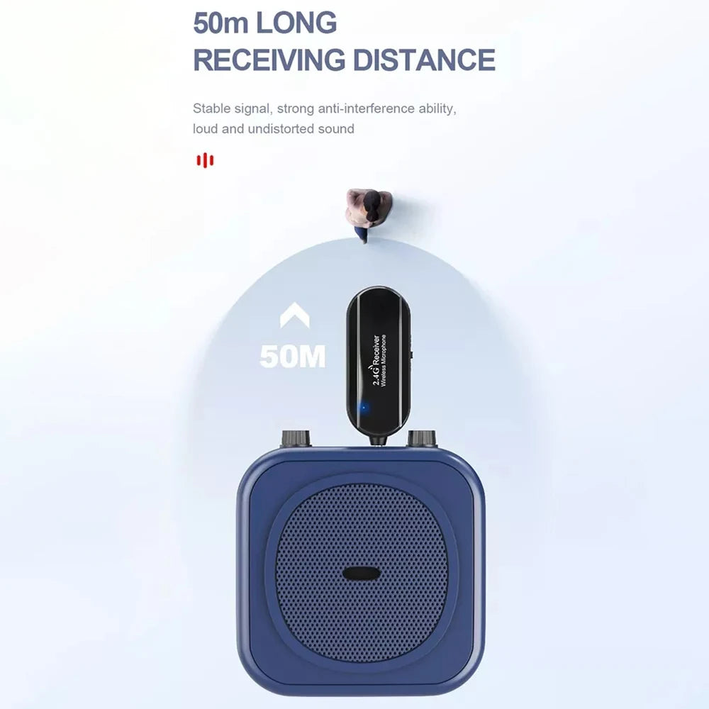 Wireless 2.4G Microphone Head Mounted Wireless Lavalier Set Transmitter Receiver 2 In 1 Rechargeable