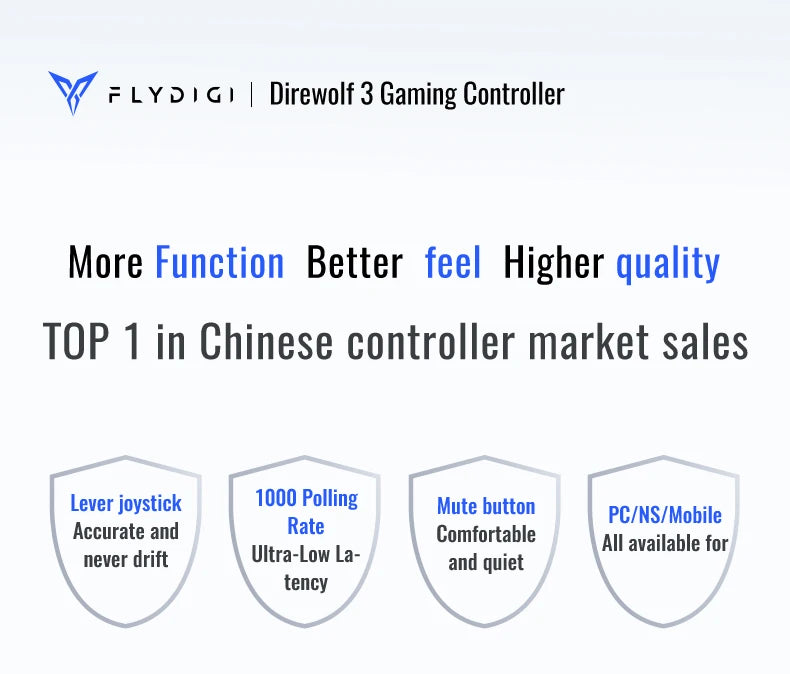 Flydigi Direwolf 3 Wireless Gaming Controller 1000Hz Self-develped lever joystick for PC NINTENDO SWITCH Android iOS Phone
