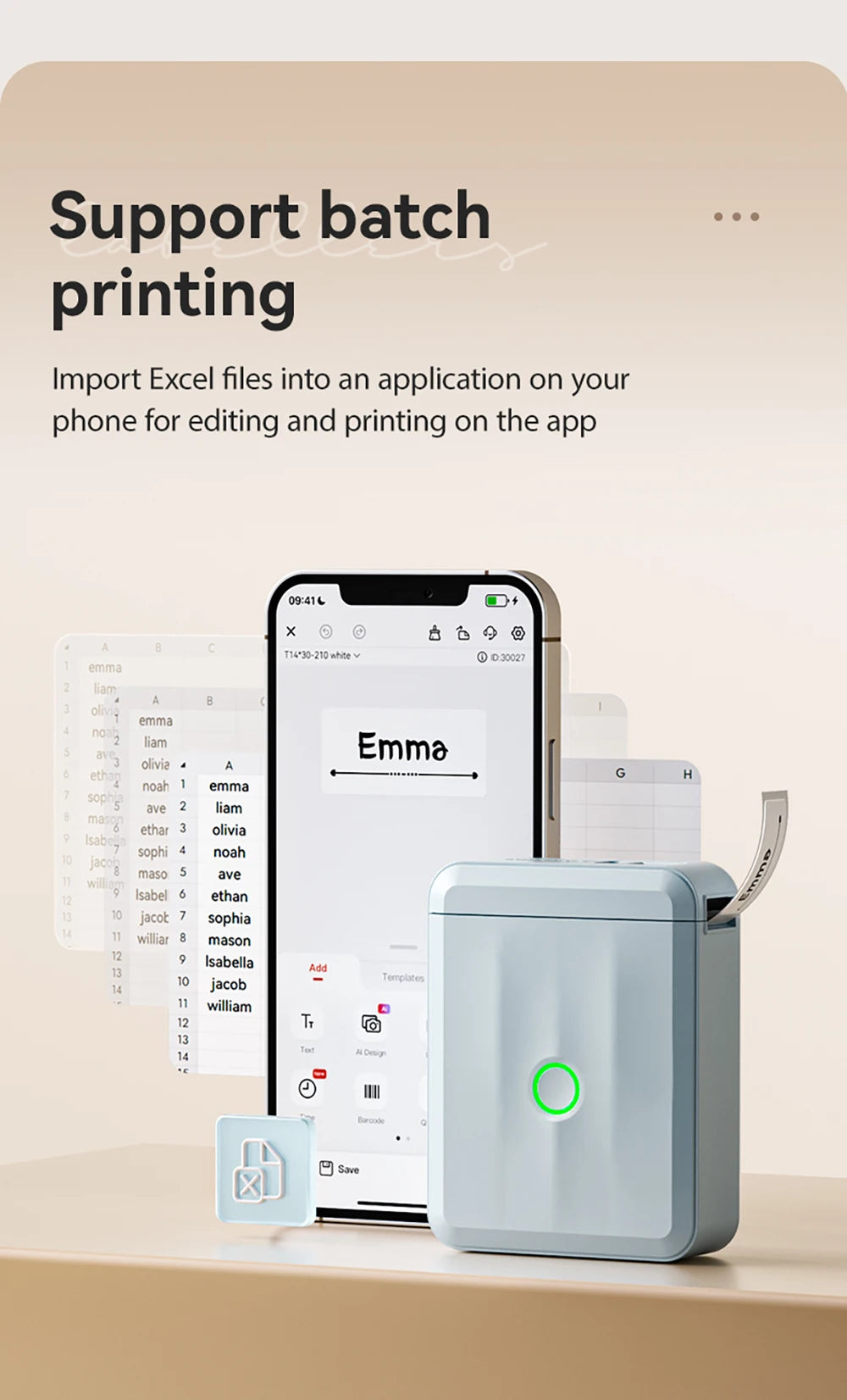 Niimbot D110/D11/H1S Mini Thermal Label Printer Portable Paper Maker Wireless Sticker Machine Inkless Labeller for Office Home