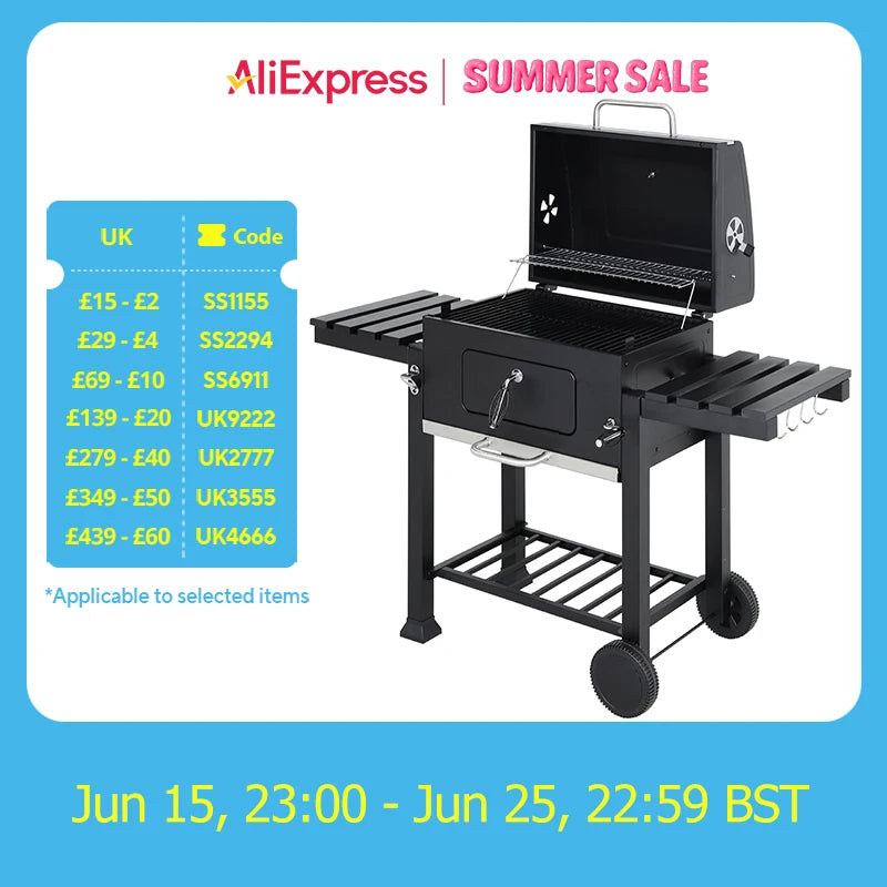 Carbon Steel BBQ Cooker Grill Mobile Stove Cooker for Picnic Traveling