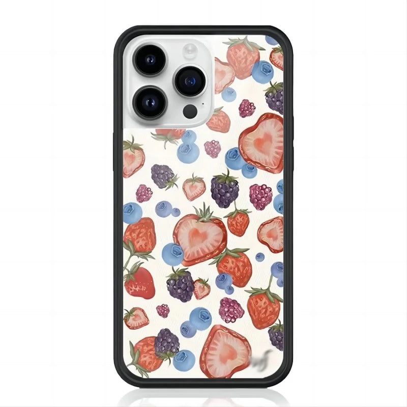 Wildflower Cartoon cute phone case iPhone Animal Fruit Flower Creative 13 Pro 14 Pro 15 Pro WF Strawberry phone case