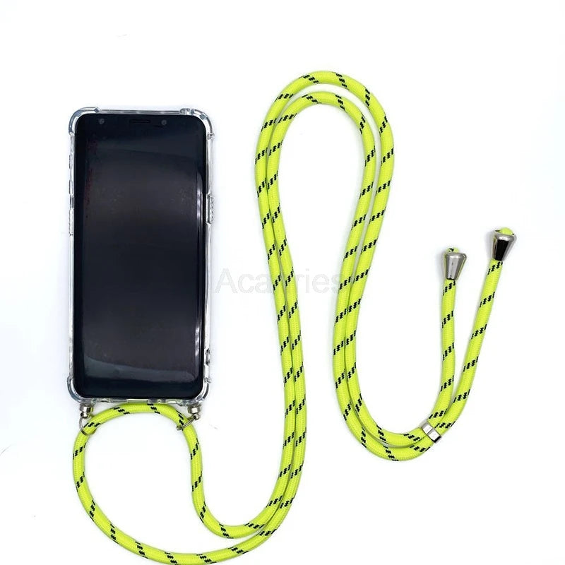 Fashion Crossbody Strap Lanyard Cord Phone Case On For Xiaomi Poco F3 X3 Nfc Pro M3 Necklace Silicone Soft Tpu Clear Back Cover