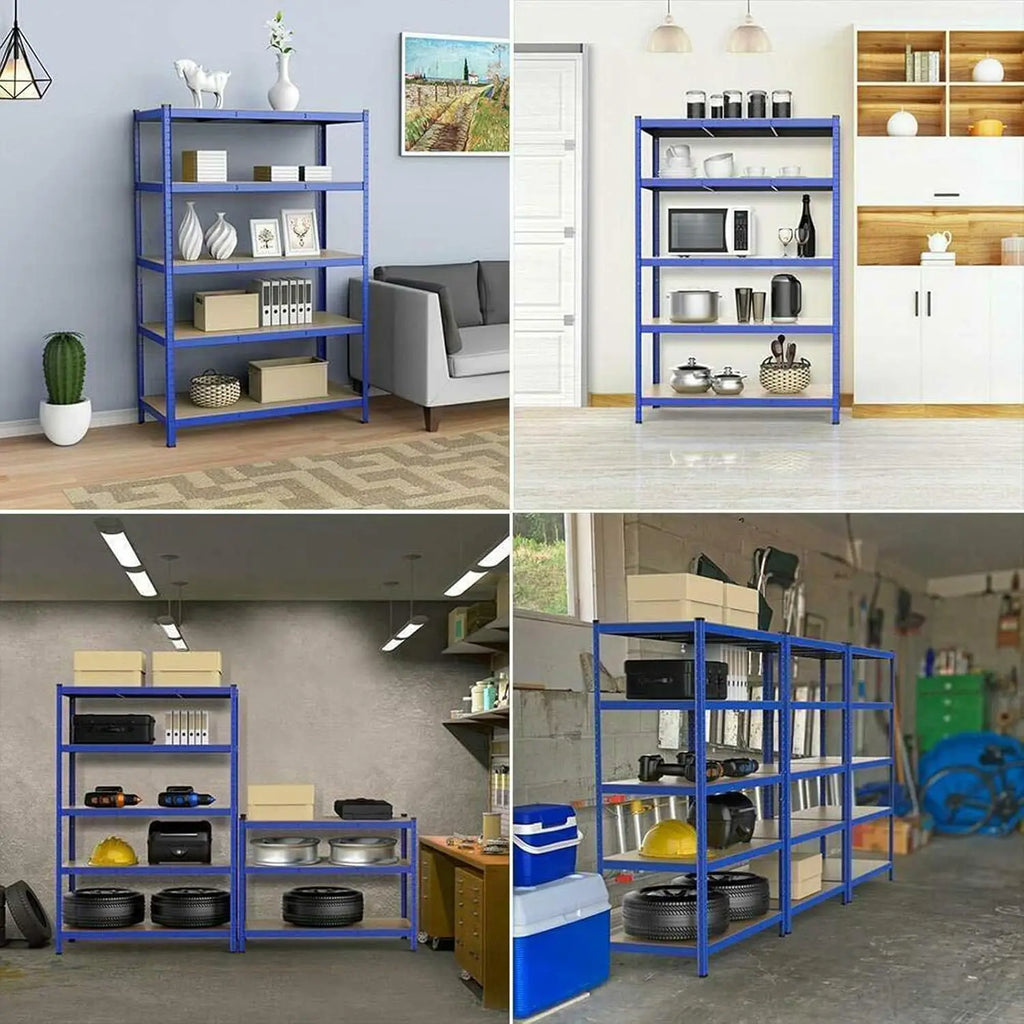 BRIEFNESS Workshop organiser Office storage shelf Multi-purpose shelf Blue 5-shelf shelf Can be used as bookshelf Display shelf