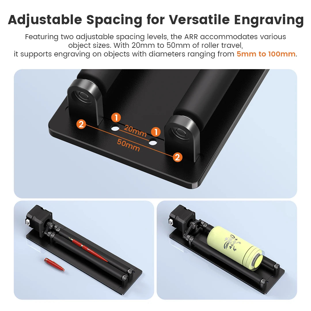 Algolaser Laser Rotary Roller Rotary Chuck Laser Engraver Y-axis Roller ARR/ARC/RR2 360° Rotating for Cylindrical Object Engrave
