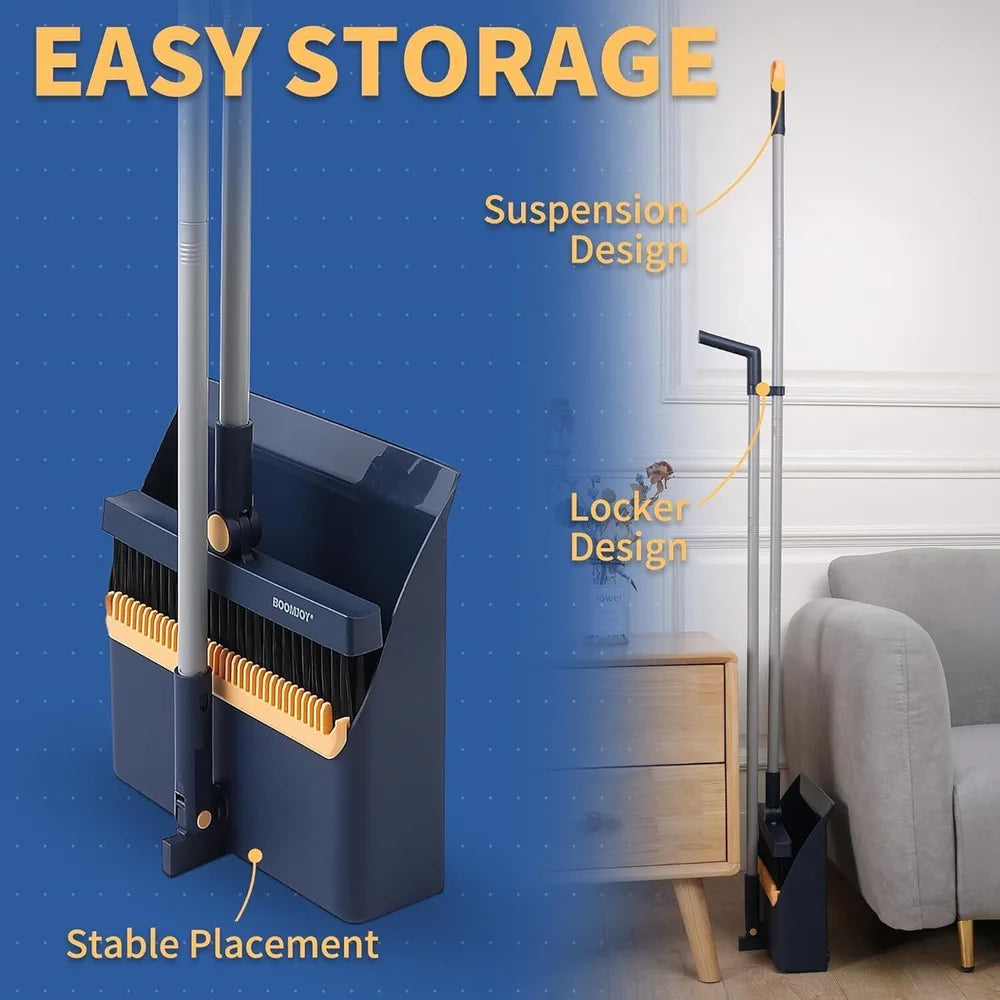 Brush Shovel Broom And Dustpan Combination Set Household Cleaning Tools Non-Stick Hair Dry Wet Dual-Use Broom Folding Set