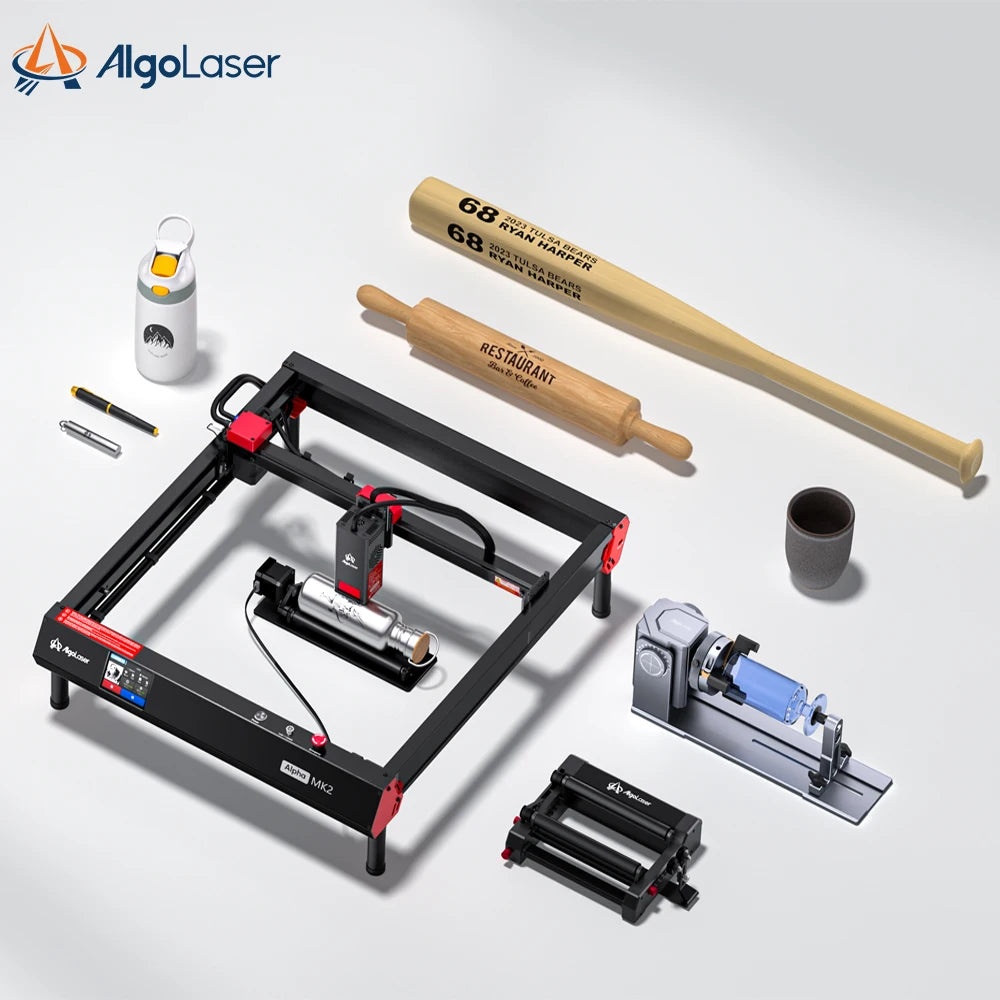 Algolaser Laser Rotary Roller Rotary Chuck Laser Engraver Y-axis Roller ARR/ARC/RR2 360° Rotating for Cylindrical Object Engrave