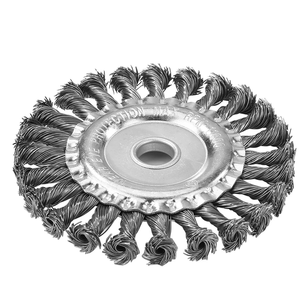 8PCS Steel Wire Wheel Grass Trimmer Head 115mm Brushcutter Wire Weed Brush Cutter Garden Grass Brush Disc Gardening Tool