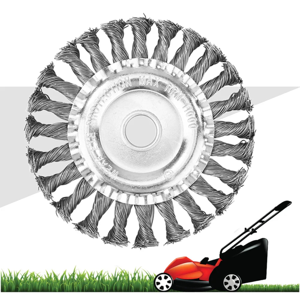 8PCS Steel Wire Wheel Grass Trimmer Head 115mm Brushcutter Wire Weed Brush Cutter Garden Grass Brush Disc Gardening Tool