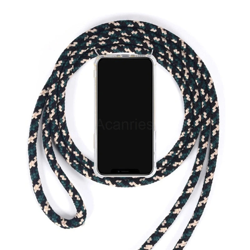 Fashion Crossbody Strap Lanyard Cord Phone Case On For Xiaomi Poco F3 X3 Nfc Pro M3 Necklace Silicone Soft Tpu Clear Back Cover