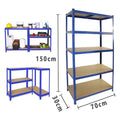 BRIEFNESS Workshop organiser Office storage shelf Multi-purpose shelf Blue 5-shelf shelf Can be used as bookshelf Display shelf