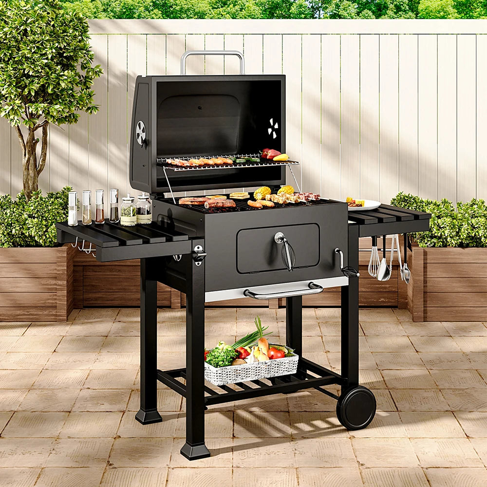 Carbon Steel BBQ Cooker Grill Mobile Stove Cooker for Picnic Traveling