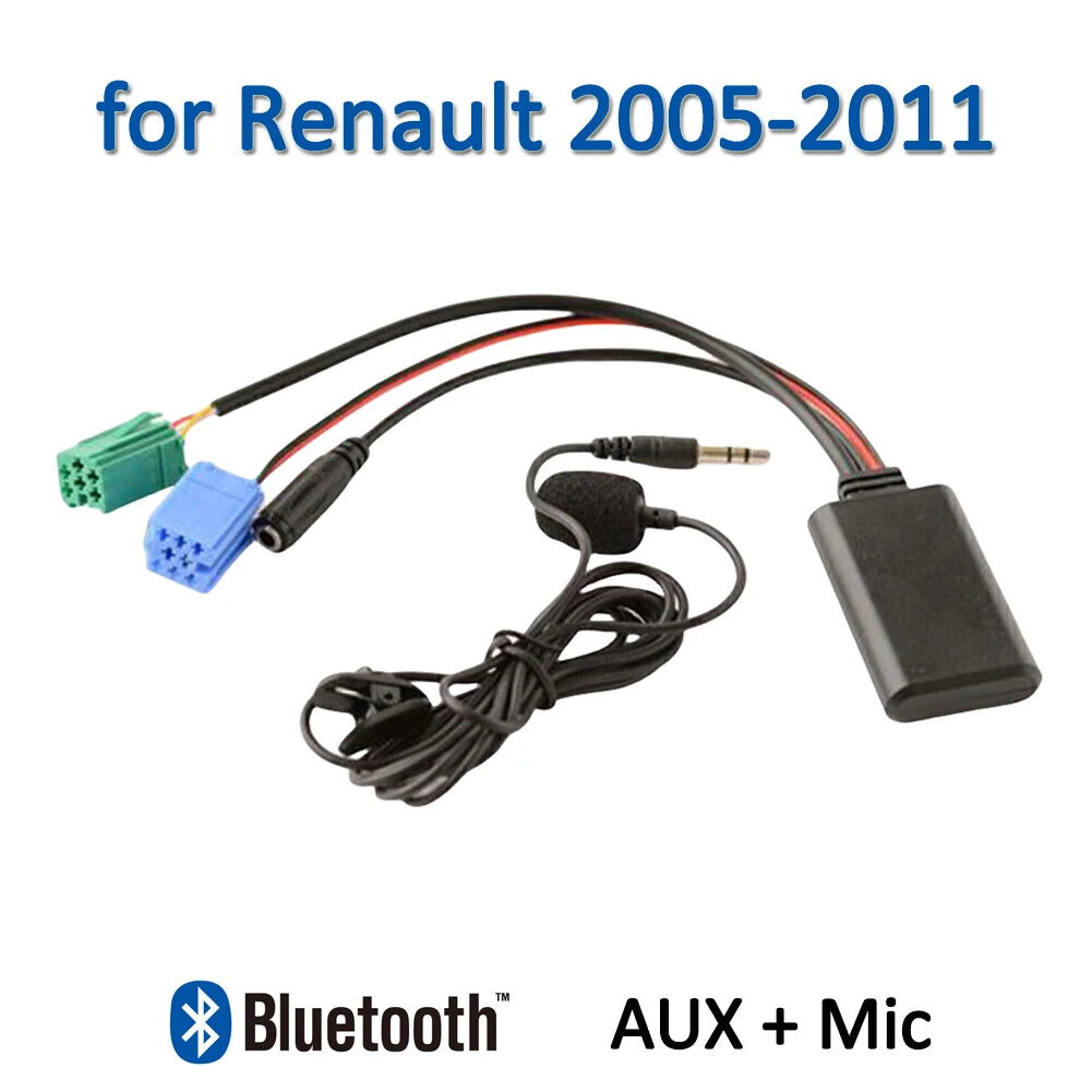Car Bluetooth Module AUX IN Audio MP3 Music Adapter MIC Handsfree MINI ISO 6Pin AUX Cable For Renault Updatelist Megane Scenic