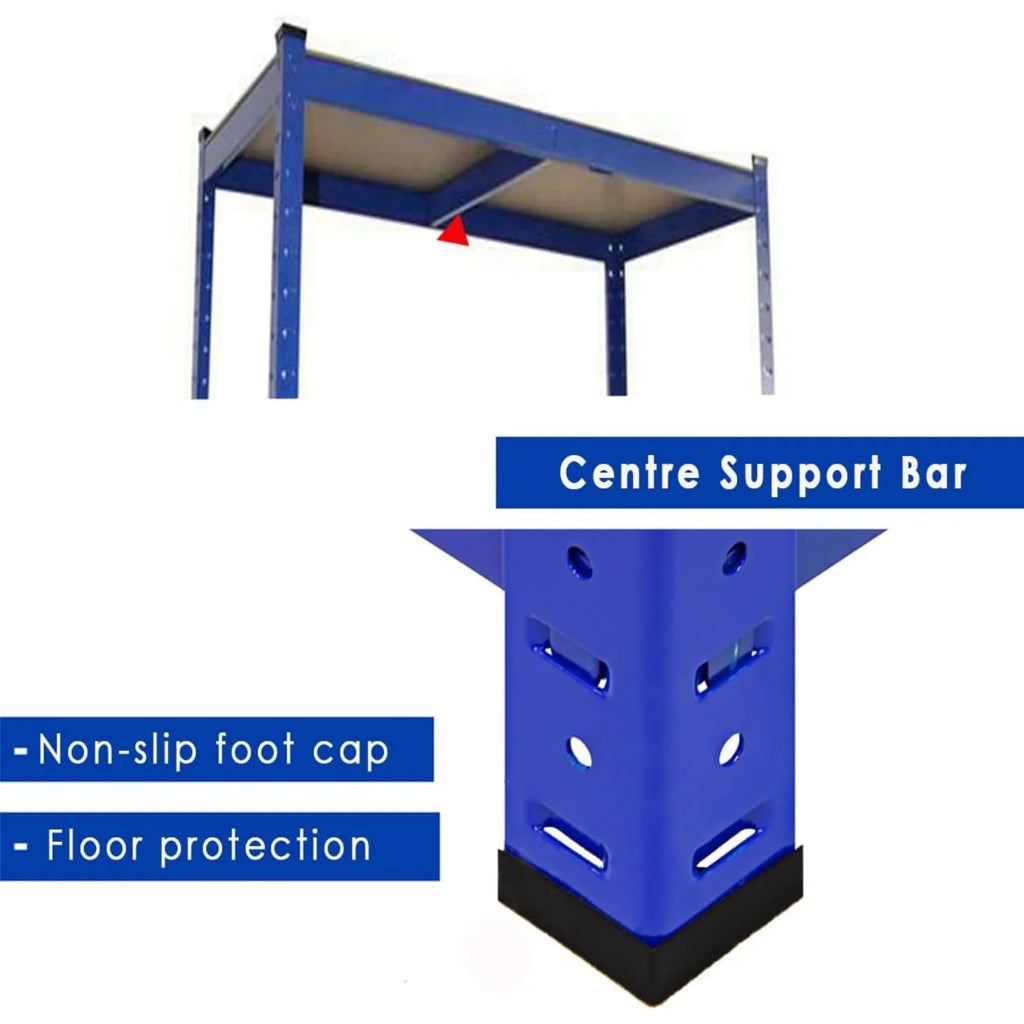 BRIEFNESS Workshop organiser Office storage shelf Multi-purpose shelf Blue 5-shelf shelf Can be used as bookshelf Display shelf