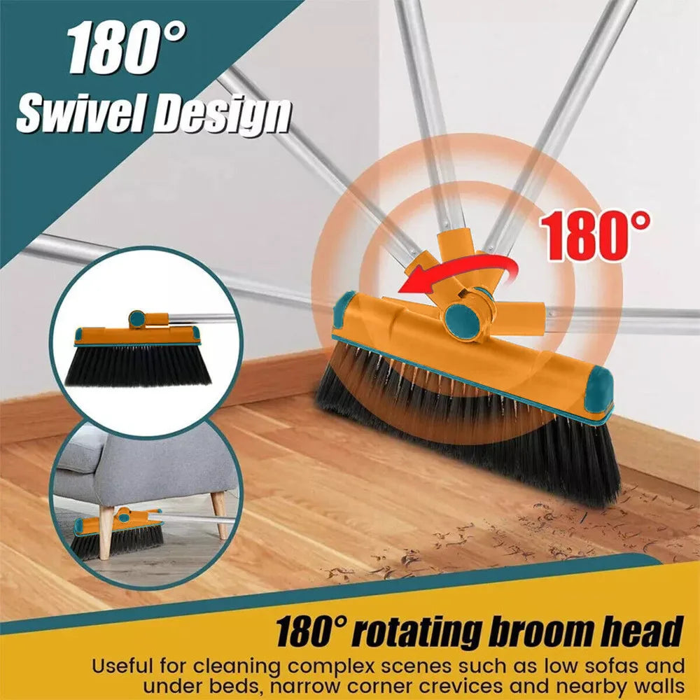 Brush Shovel Broom And Dustpan Combination Set Household Cleaning Tools Non-Stick Hair Dry Wet Dual-Use Broom Folding Set