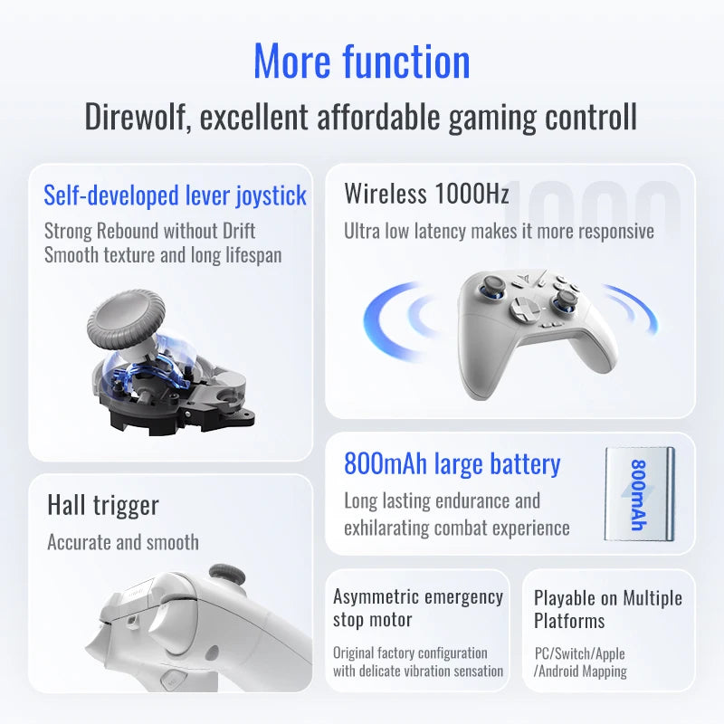 Flydigi Direwolf 3 Wireless Gaming Controller 1000Hz Self-develped lever joystick for PC NINTENDO SWITCH Android iOS Phone