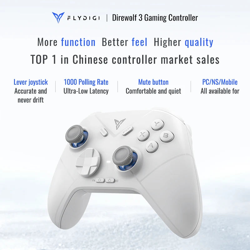 Flydigi Direwolf 3 Wireless Gaming Controller 1000Hz Self-develped lever joystick for PC NINTENDO SWITCH Android iOS Phone