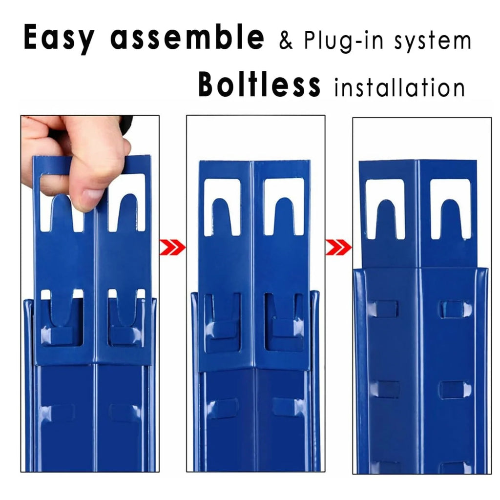 BRIEFNESS Workshop organiser Office storage shelf Multi-purpose shelf Blue 5-shelf shelf Can be used as bookshelf Display shelf