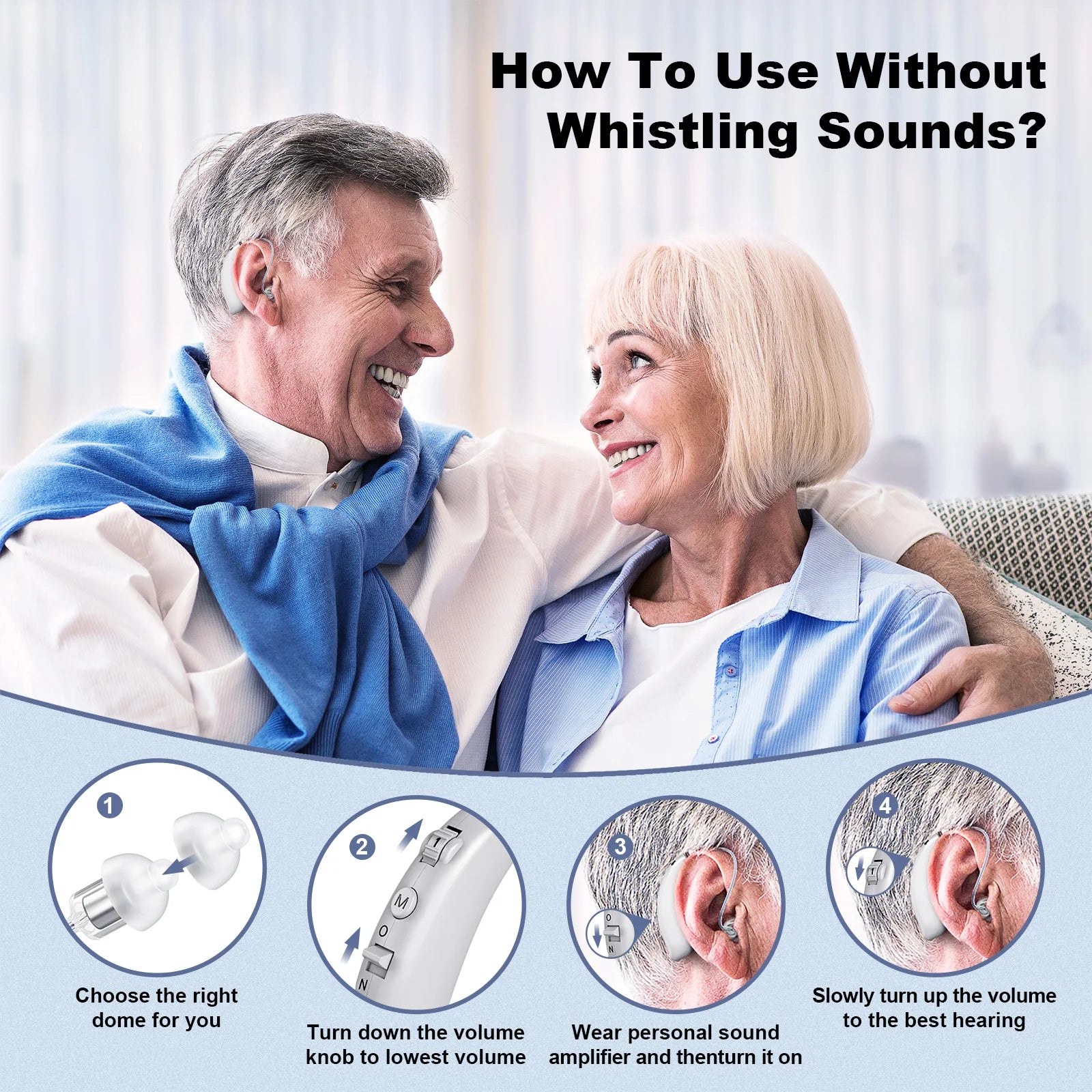 Portable Rechargable Hearing Aid Invisible Adjustable Behind-The-Ear Sound Amplifiers