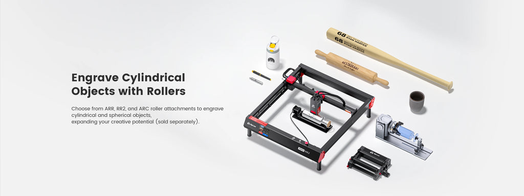 Algolaser Laser Rotary Roller Rotary Chuck Laser Engraver Y-axis Roller ARR/ARC/RR2 360° Rotating for Cylindrical Object Engrave
