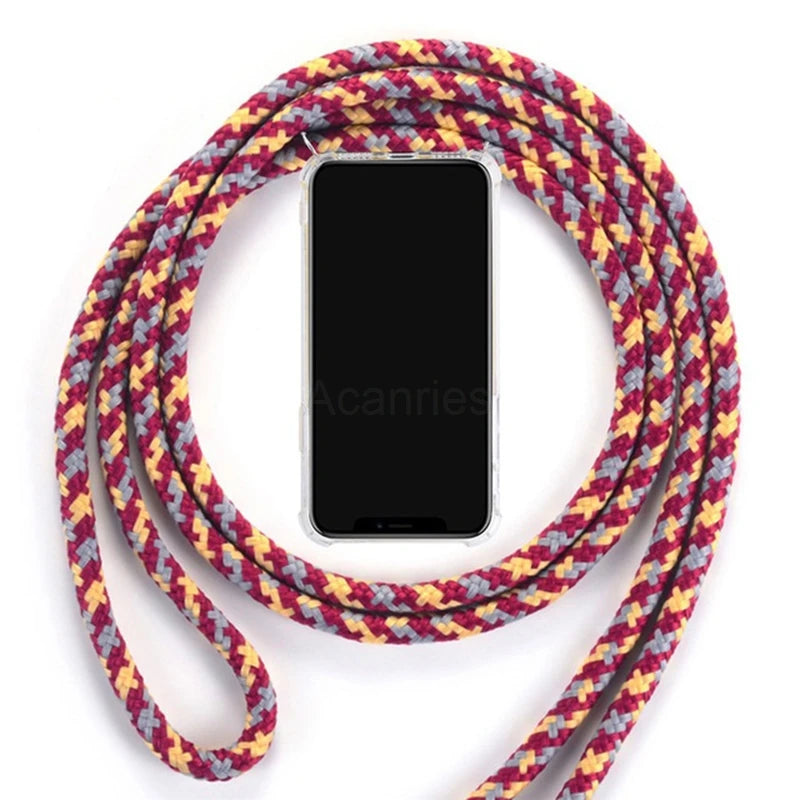 Fashion Crossbody Strap Lanyard Cord Phone Case On For Xiaomi Poco F3 X3 Nfc Pro M3 Necklace Silicone Soft Tpu Clear Back Cover