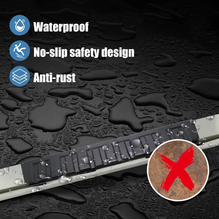 Running Board Step Bar for 19-23 Silverado/Sierra 1500 2500HD 3500HD Crew Cab Stainless Steel Anti-Slip Surface