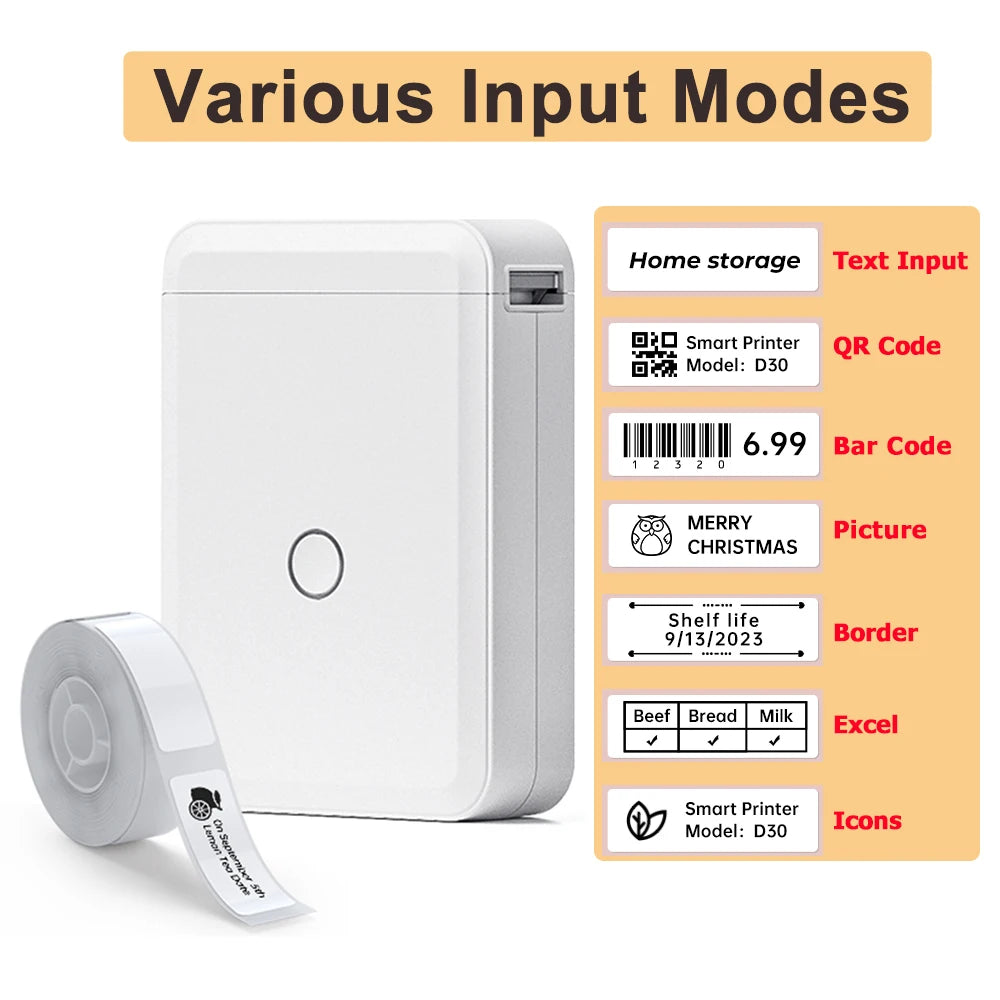 Niimbot D110/D11/H1S Mini Thermal Label Printer Portable Paper Maker Wireless Sticker Machine Inkless Labeller for Office Home