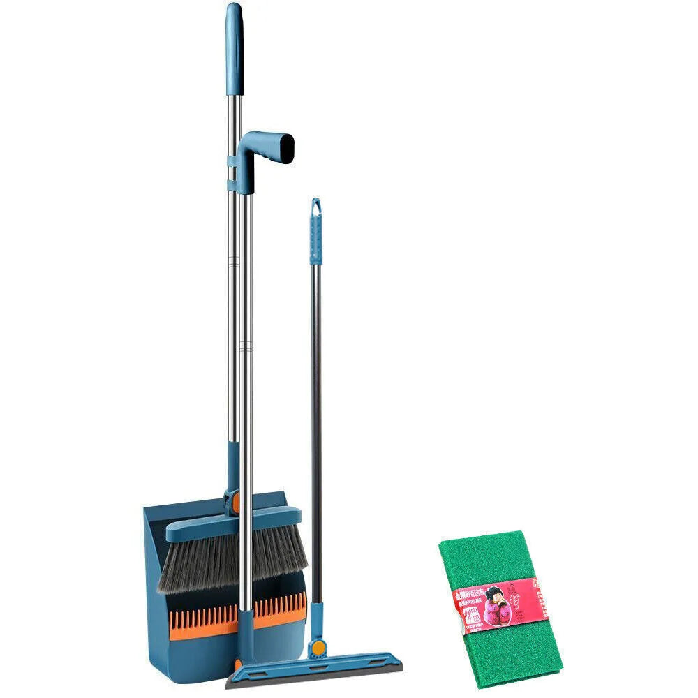 Brush Shovel Broom And Dustpan Combination Set Household Cleaning Tools Non-Stick Hair Dry Wet Dual-Use Broom Folding Set