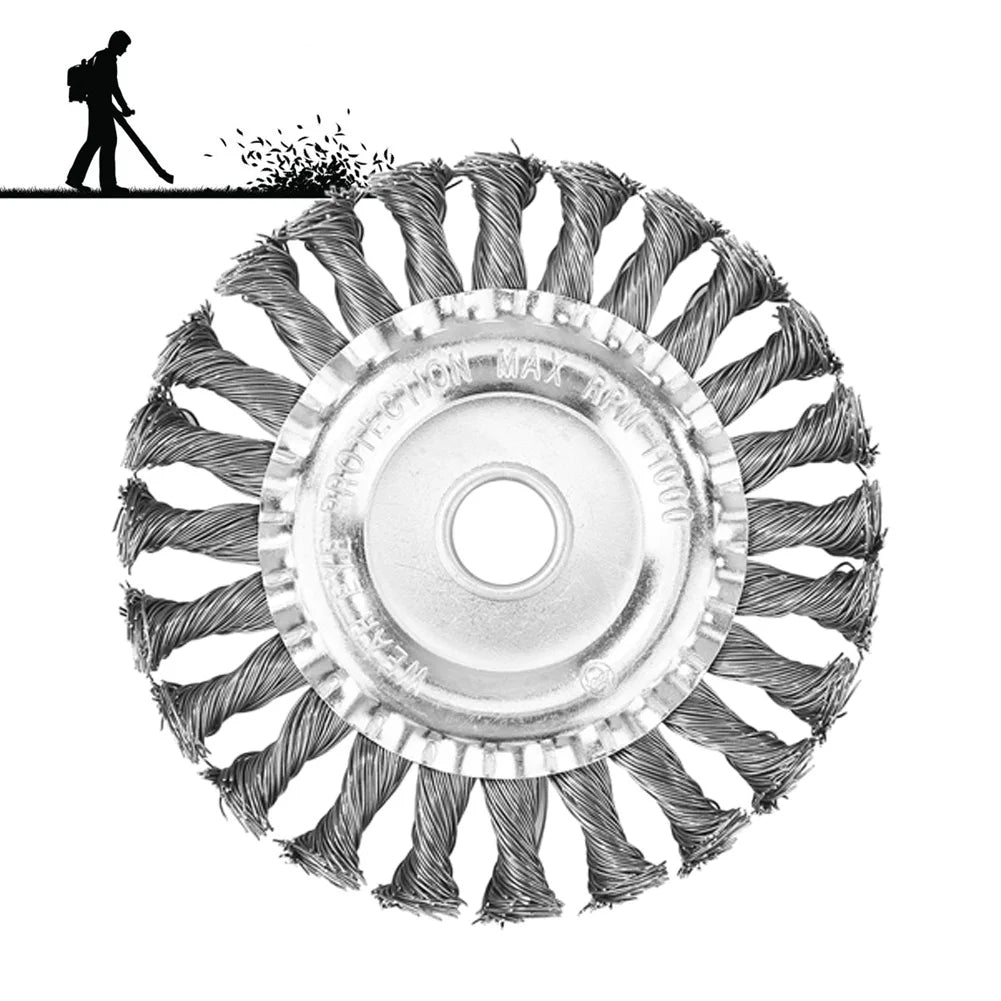 8PCS Steel Wire Wheel Grass Trimmer Head 115mm Brushcutter Wire Weed Brush Cutter Garden Grass Brush Disc Gardening Tool