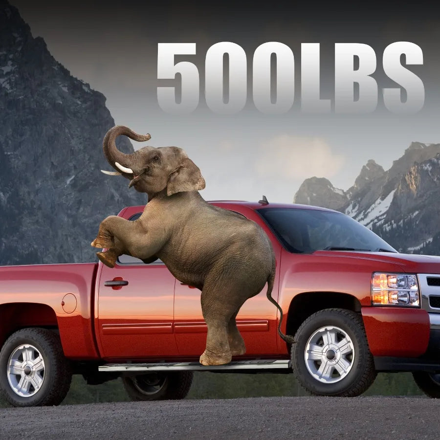 Running Board Step Bar for 19-23 Silverado/Sierra 1500 2500HD 3500HD Crew Cab Stainless Steel Anti-Slip Surface