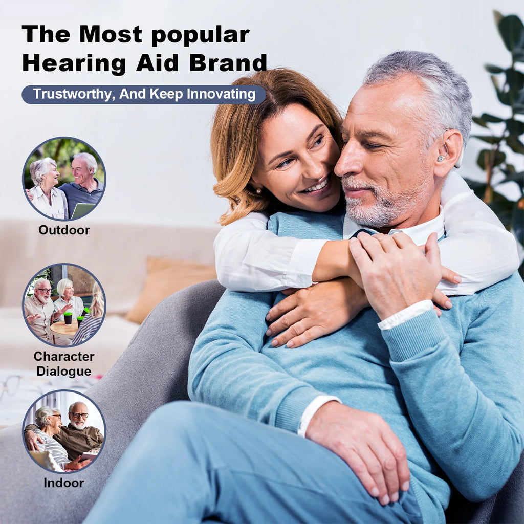 Portable Rechargable Hearing Aid Invisible Adjustable Behind-The-Ear Sound Amplifiers