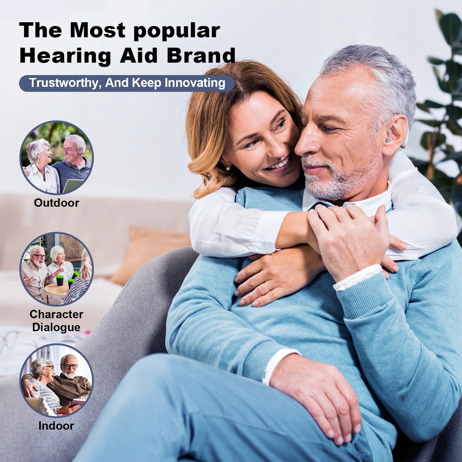 Portable Rechargable Hearing Aid Invisible Adjustable Behind-The-Ear Sound Amplifiers