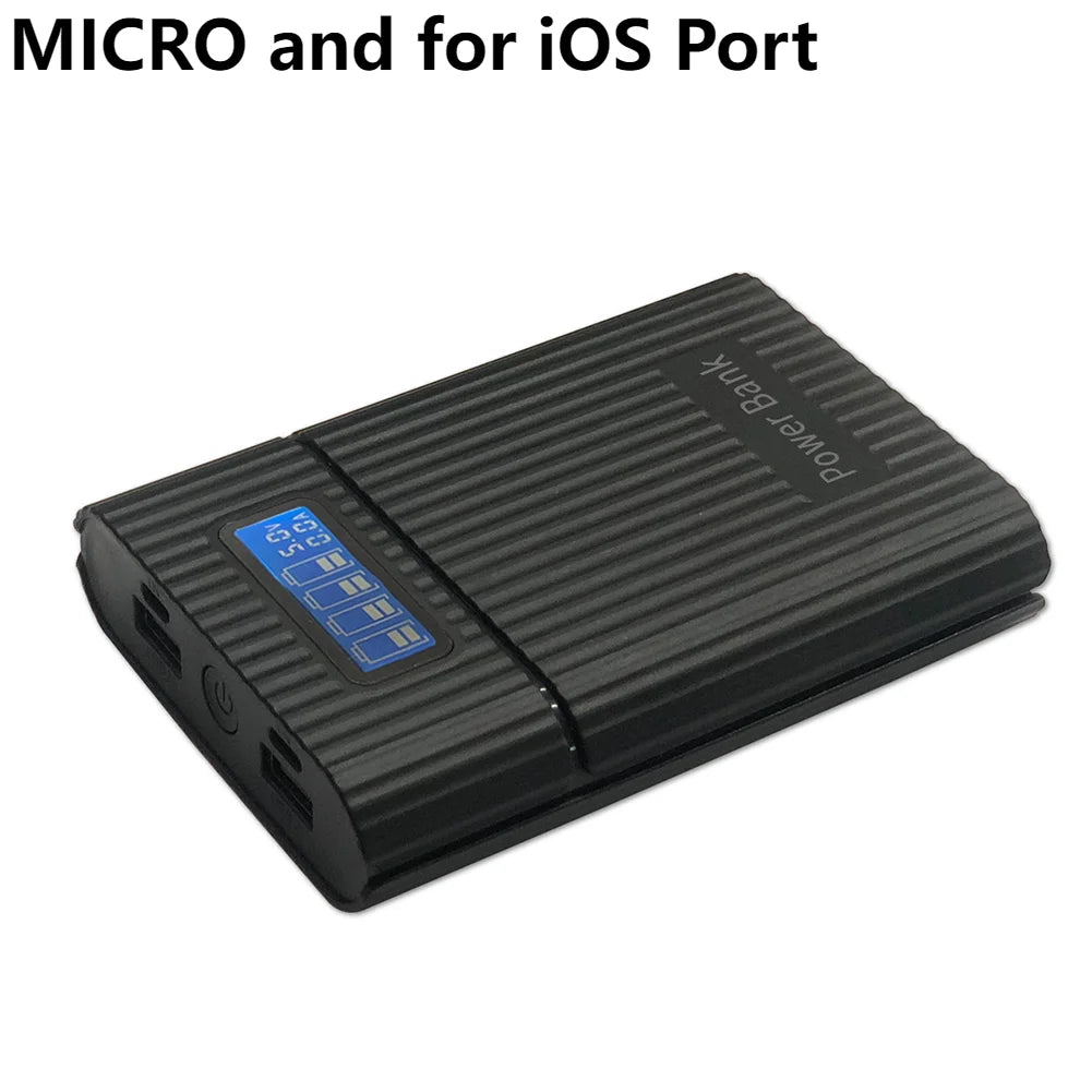 4x18650 Battery Holder DIY Digital Display Fast Charging Mobile Power Bank with LED Flashlight 18650 Battery Charger Storage Box