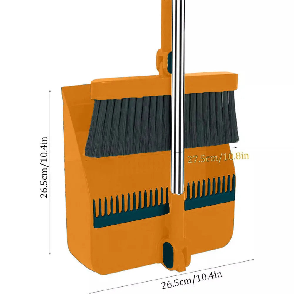 Brush Shovel Broom And Dustpan Combination Set Household Cleaning Tools Non-Stick Hair Dry Wet Dual-Use Broom Folding Set