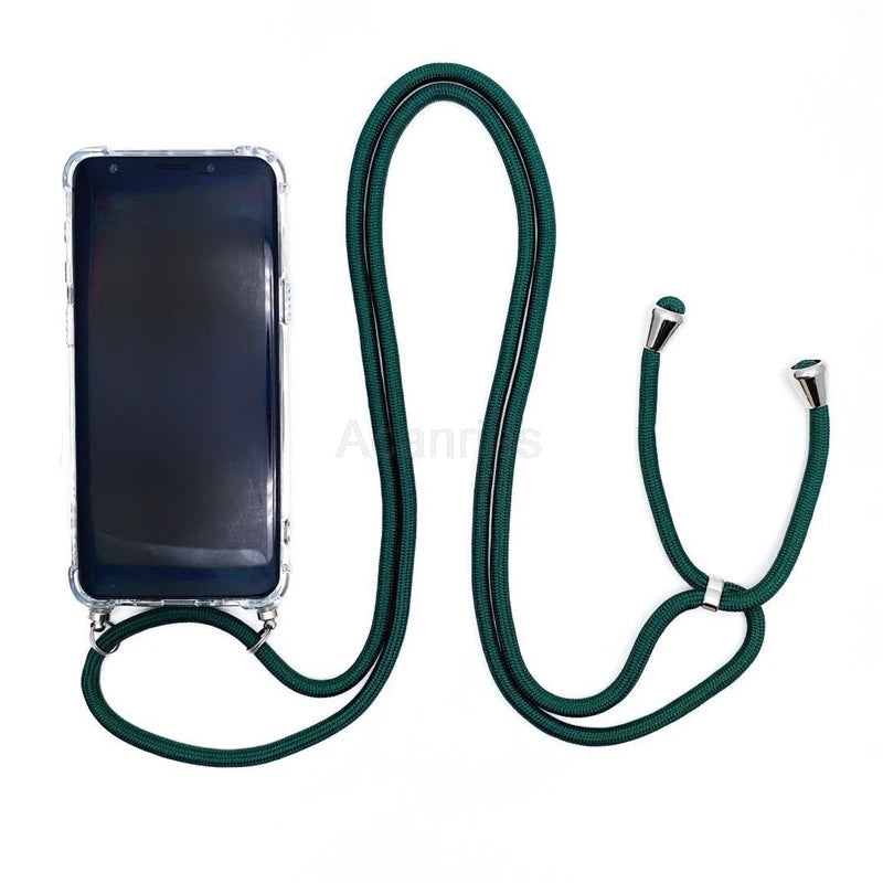 Fashion Crossbody Strap Lanyard Cord Phone Case On For Xiaomi Poco F3 X3 Nfc Pro M3 Necklace Silicone Soft Tpu Clear Back Cover